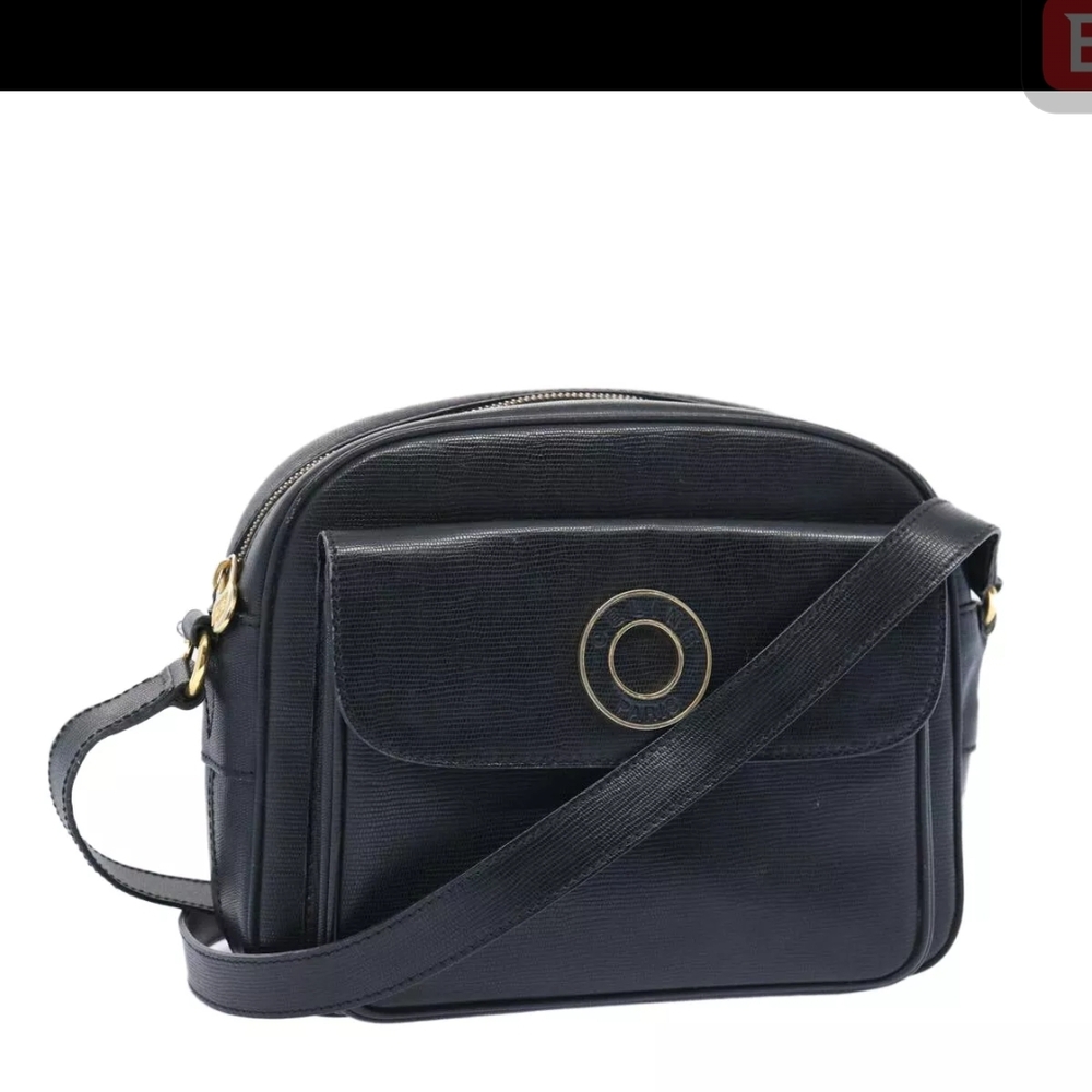 Celine Dark Navy Crossbody Bag with Gold Accent